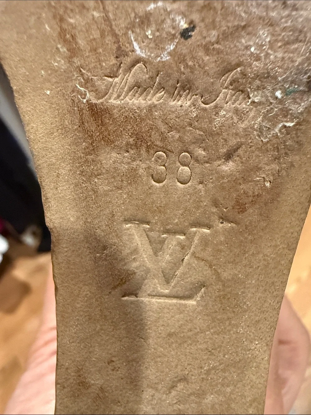 Louis Vuitton Tan Leather Platform Ankle-Strap Sandals